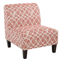 OSP Home Furnishings MAG51-SK325 Magnolia Accent Chair in Mist Geo Brick Fabric and Solid Wood Legs